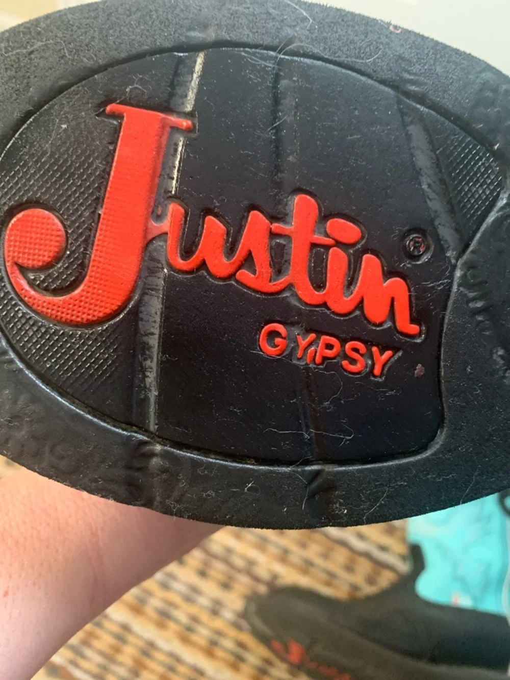 Justin Gypsy Boots Teal Shaft with Black Foot - Picture 9 of 13